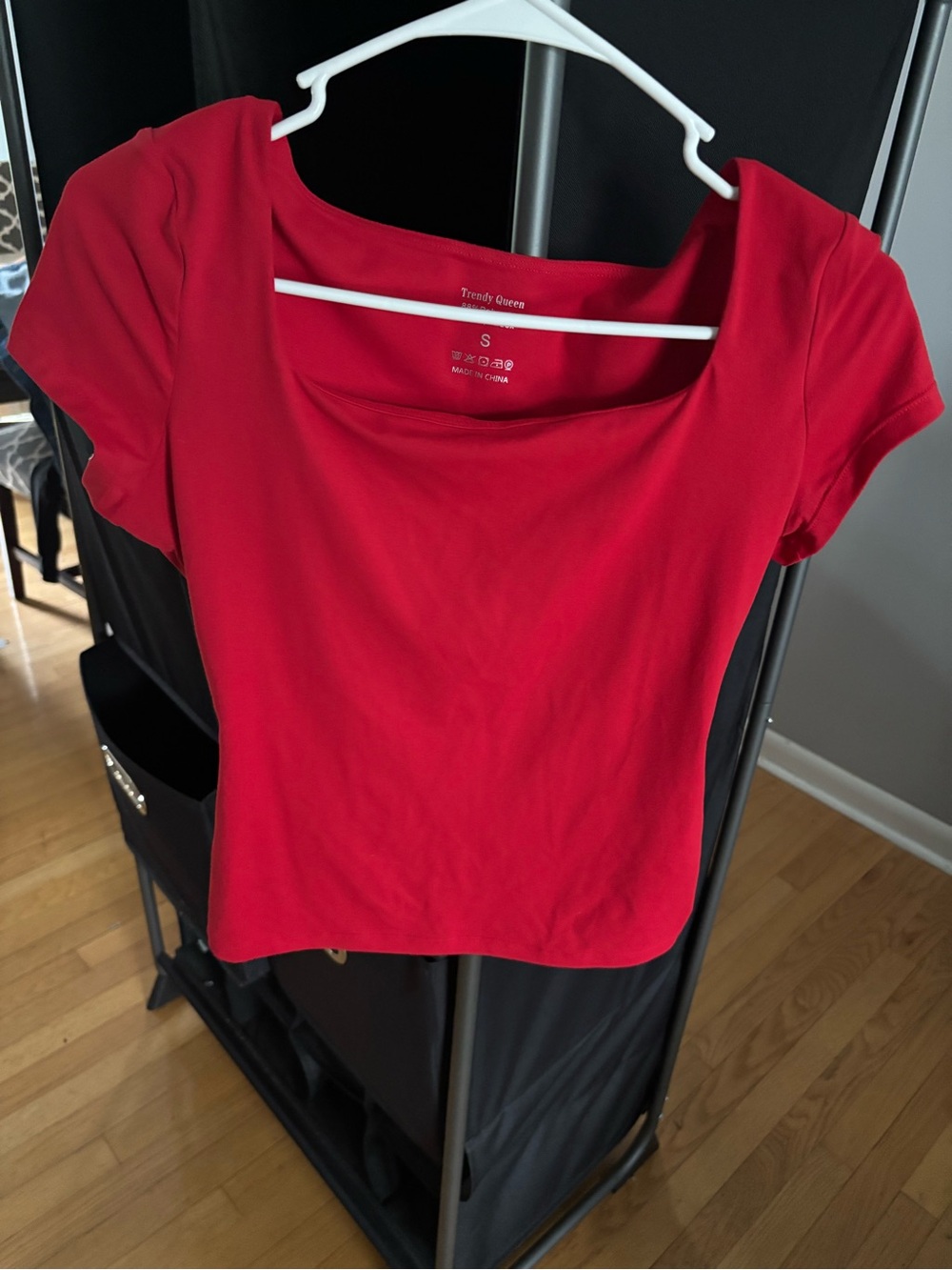 Red Scoop Neck Women's Top